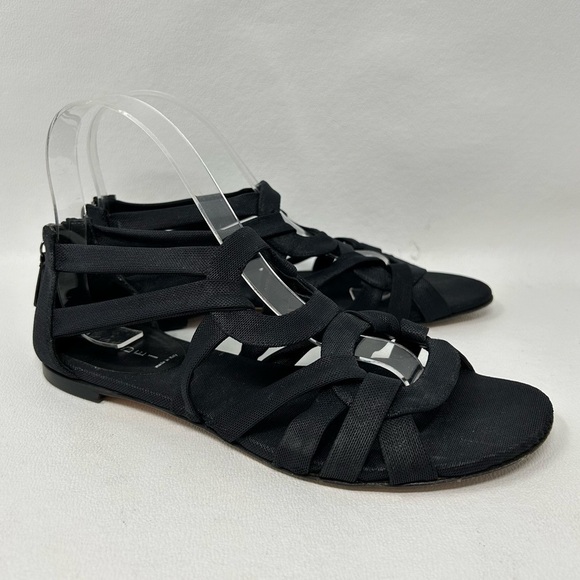 Casadei Black Strappy Open toe flats, Women’s Size 7.5 - Picture 2 of 13